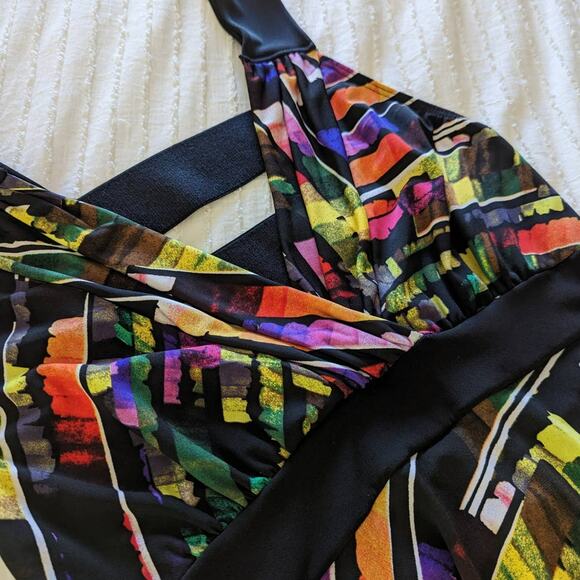 Papillon Blanc Colorful Abstract Dress size Medium - Picture 3 of 5